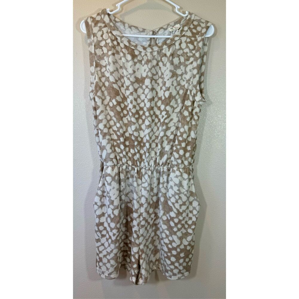NWOT Bibi Summer Scoop Neck Animal Print Sleeveless Tank Top Short Romper M